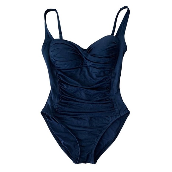 La Blanca Other - La Blanca Size 4 One Piece Swim Suit Black Ruched Padded